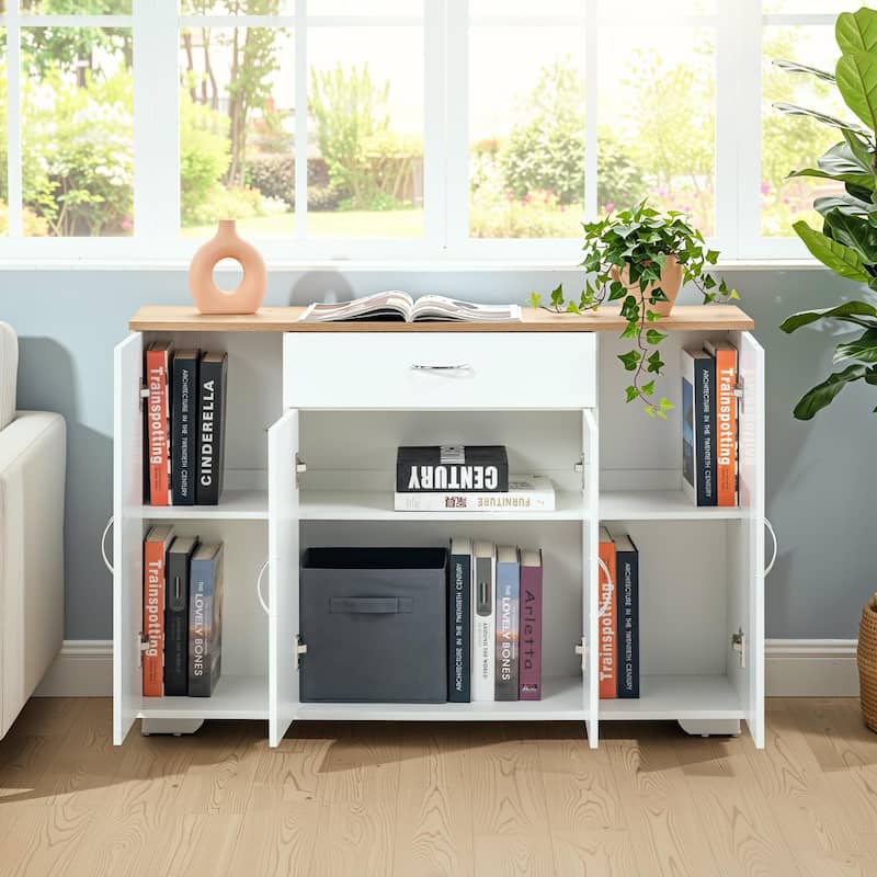 Homy Casa Kitchen Storage Cabinet with Drawer & 4 Doors - N/A