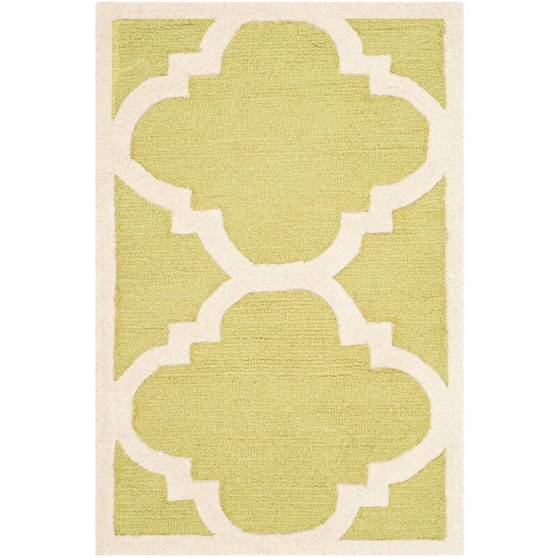 SAFAVIEH Handmade Cambridge Gullveig Modern Moroccan Wool Rug - 2' x 3' - Green/Ivory