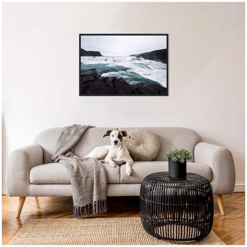 Kate and Laurel Sylvie Slated Waters Framed Canvas by Alicia Abla