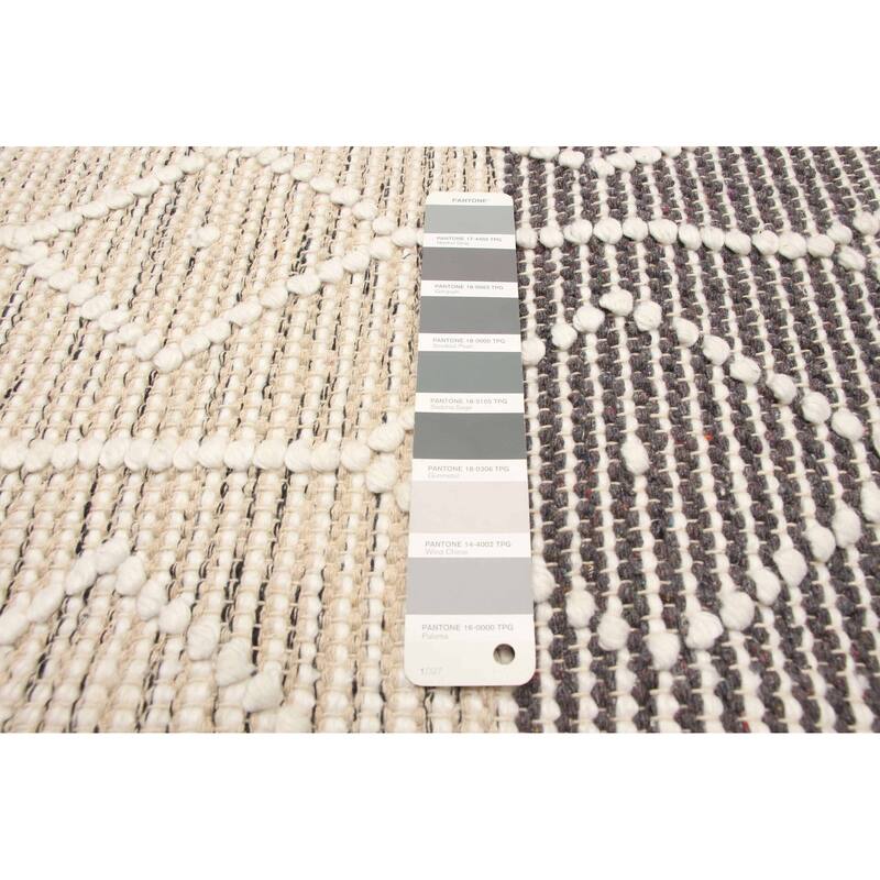 ECARPETGALLERY Braid weave Sienna Grey Wool Rug - 6'3 x 9'0