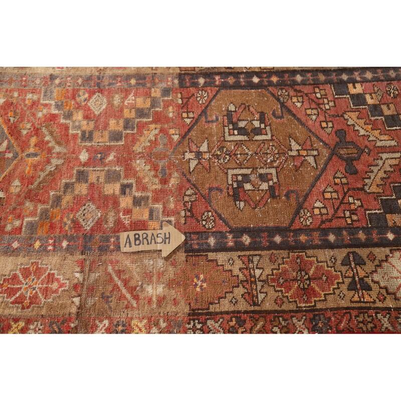 Vegetable Dye Hamedan Persian Antique Runner Rug Handmade Wool Carpet - 3'5"x 10'11"