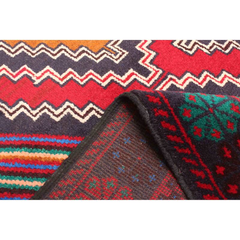 ECARPETGALLERY Hand-knotted Teimani Red Wool Rug - 2'9 x 5'1