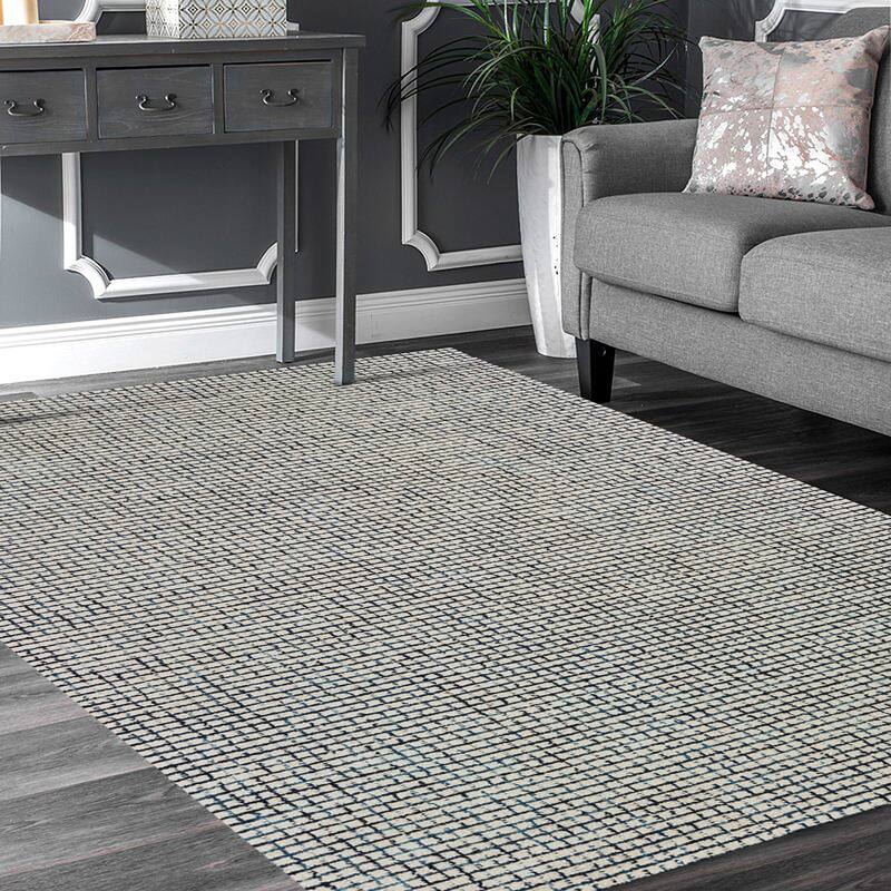 Noah Contemporary Checkered Wool Indoor Area Rug by Sevita