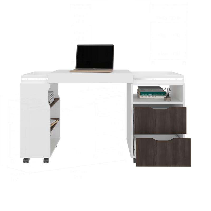 Versatile Expandable Desk with Abundant Shelving