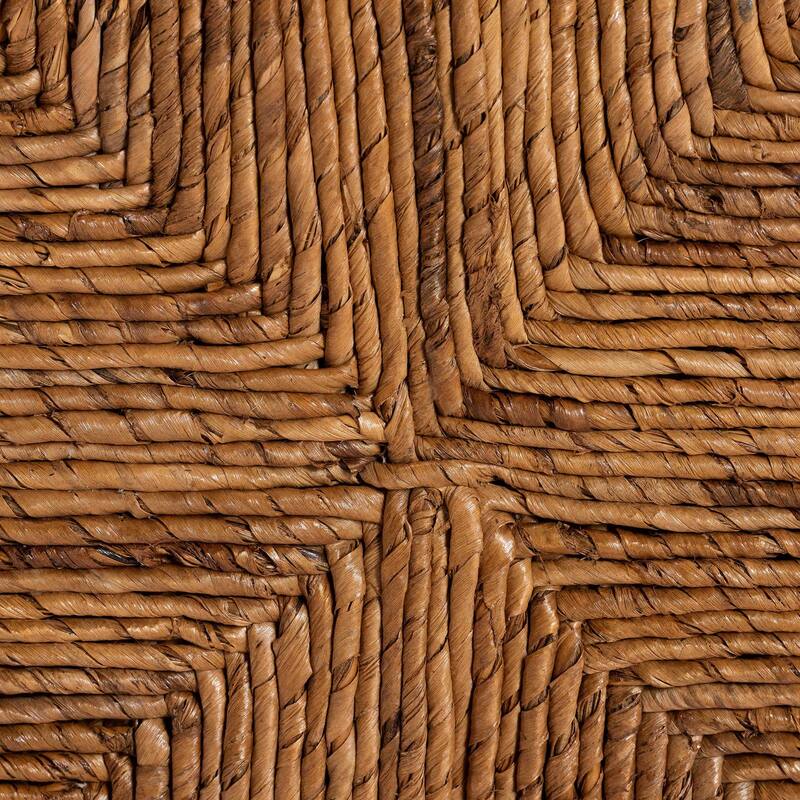 Adisa Natural Rattan Bench - Banquette with Woven Seagrass Seat and Back, Coastal Boho Accent Seating