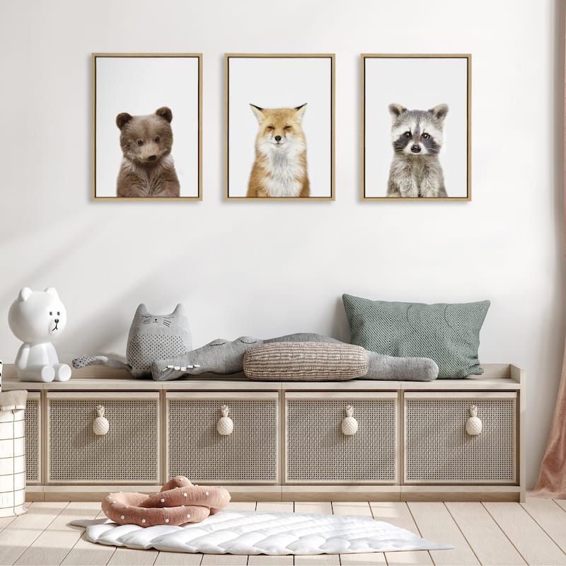 Kate and Laurel Sylvie Studio Animals Framed Canvas by Amy Peterson