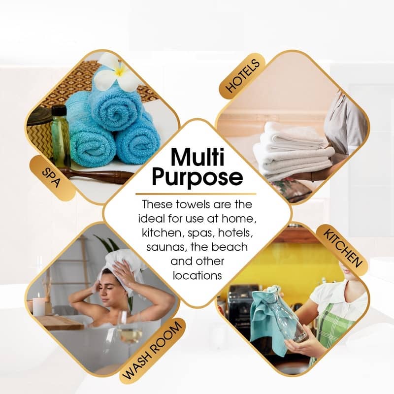 Towel Set of 18 Cotton Popcorn Textured by Ample Decor - 4 Bath/10 Washcloths/4 Hand