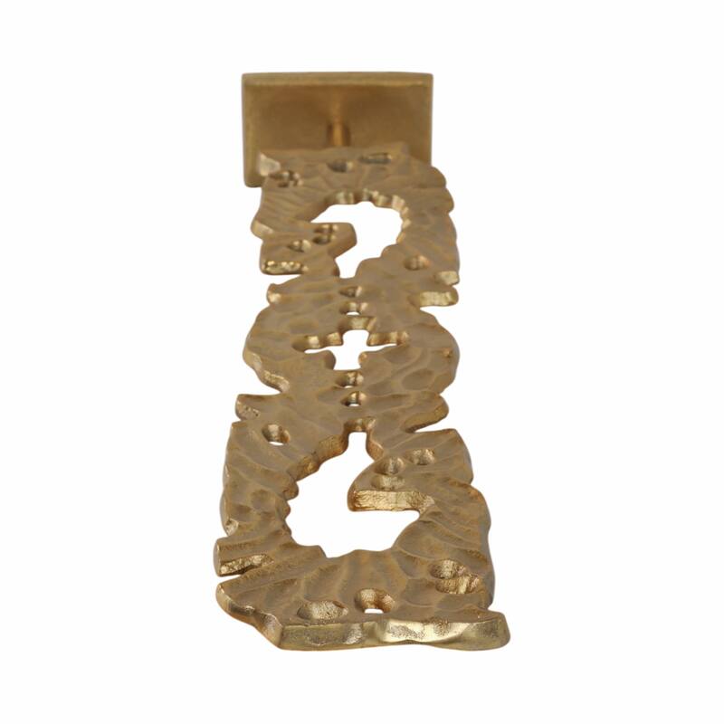 Metal Sculpture with Abstract Cutout Textured Form Modern Art Accent