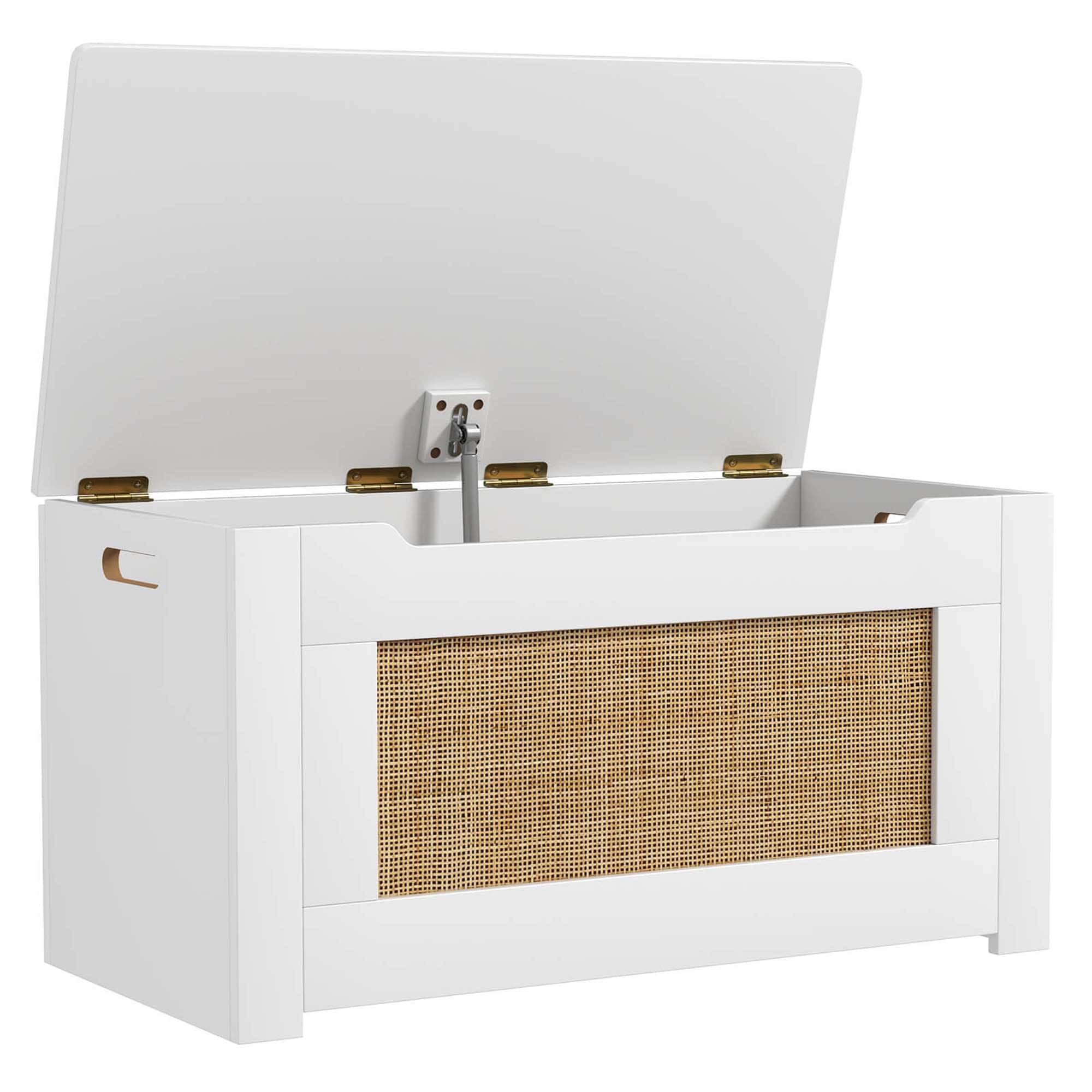 Costway 31.5" Toy Chest for Kids Rattan Toy Storage Box with Flip Top - See Details