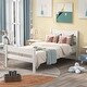 preview thumbnail 1 of 25, Classic Design Easy to Clean Twin Size Wood Platform Bed with Headboard and Wooden Slat Support White - Twin