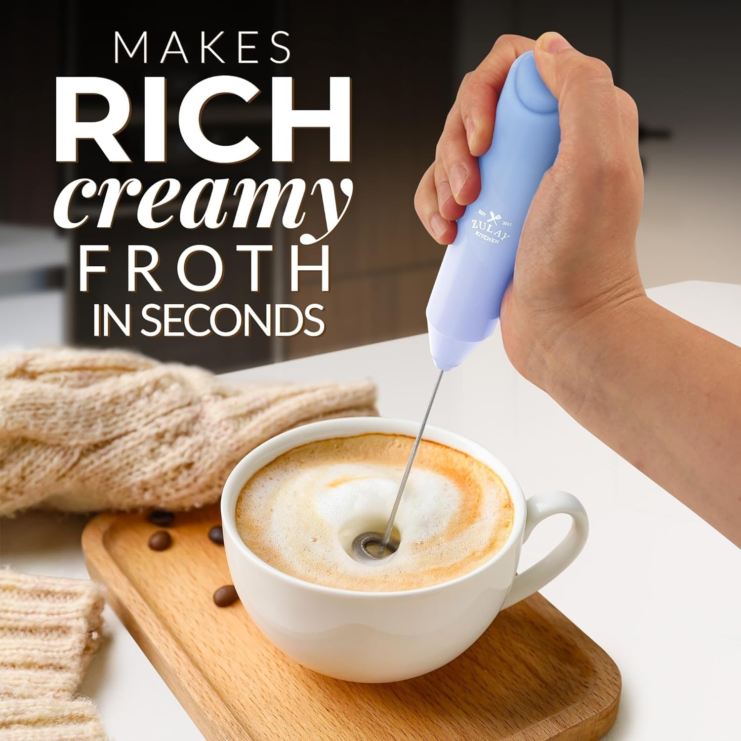 Electric Milk Foamer Coffee Maker Hand Mixer Cappuccino Ground Foam Blender  Egg Beater Type Convenient Small Power