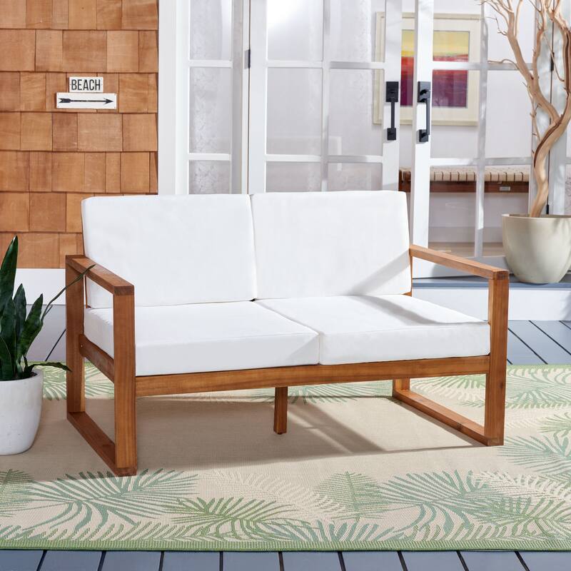 SAFAVIEH Nehemie Outdoor Bench - 31Wx50Dx30H - Natural/Beige