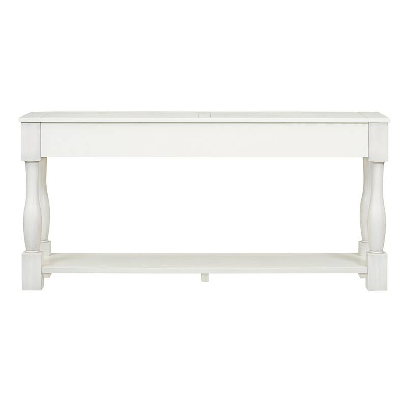 63" Long Console Table with Drawers and Shelf for Entryway