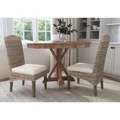 Natural Rattan Cushioned Dining Chairs By - Set Of 2 by East at Main