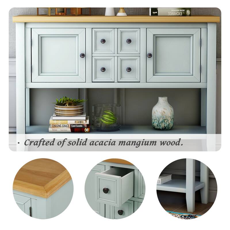 Buffet Table, Sideboard Table with Bottom Shelf, Console Table Dining Room Server, Buffet Cabinet Entry Sofa Table