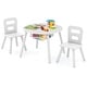 preview thumbnail 4 of 48, Costway Kids Wooden Round Table & 2 Chair Set w/ Center Mesh Storage - See Details