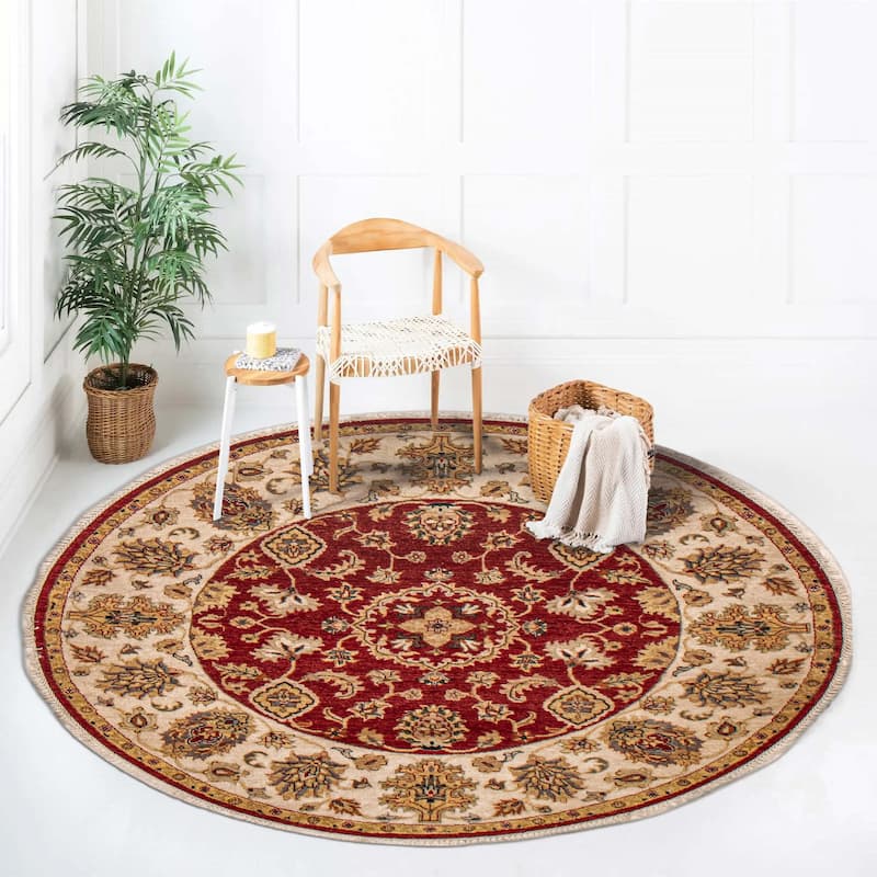 ECARPETGALLERY Hand-knotted Jamshidpour Red Wool Rug - 5' x 5'