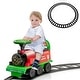 preview thumbnail 3 of 31, 6V Electric Kids Ride On Car Toy Train with 16 Pieces Tracks - 20.3" x 8.5" x 13.6"(L x W x H) Green