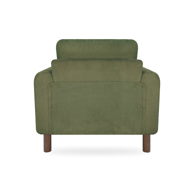 Christopher Knight Home Rowan Accent Chair Curved Handrails Single Sofa with Walnut Legs