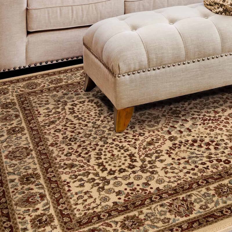 Superior Traditional Oriental Floral Power-Loomed Indoor Area Rug