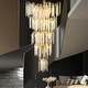 preview thumbnail 33 of 35, KAYLA 28-Lights Crystal Staircase Chandelier, Indoor Pendant Light, 118'' Modern High Ceiling Light, Height Adjustable