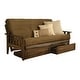 preview thumbnail 10 of 27, Somette Tucson Rustic Walnut Full-size Futon Set with Storage Drawers