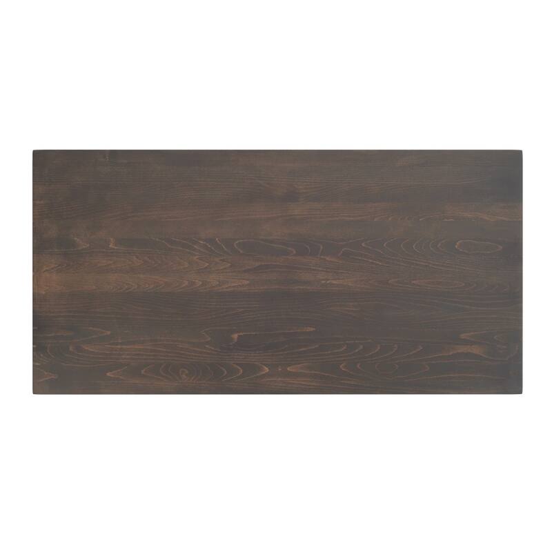 Rectangular Solid Wood Commercial Tabletop with 22" x 22" Bar Height X-Base