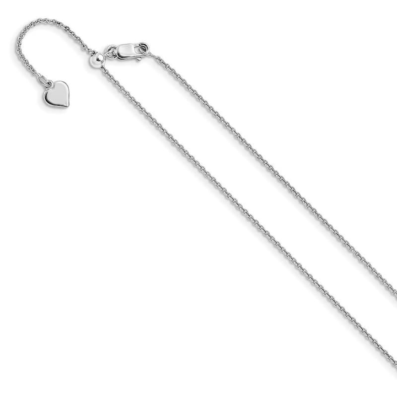 Curata 925 Sterling Silver Adjustable 1.3mm Rolo Chain Necklace