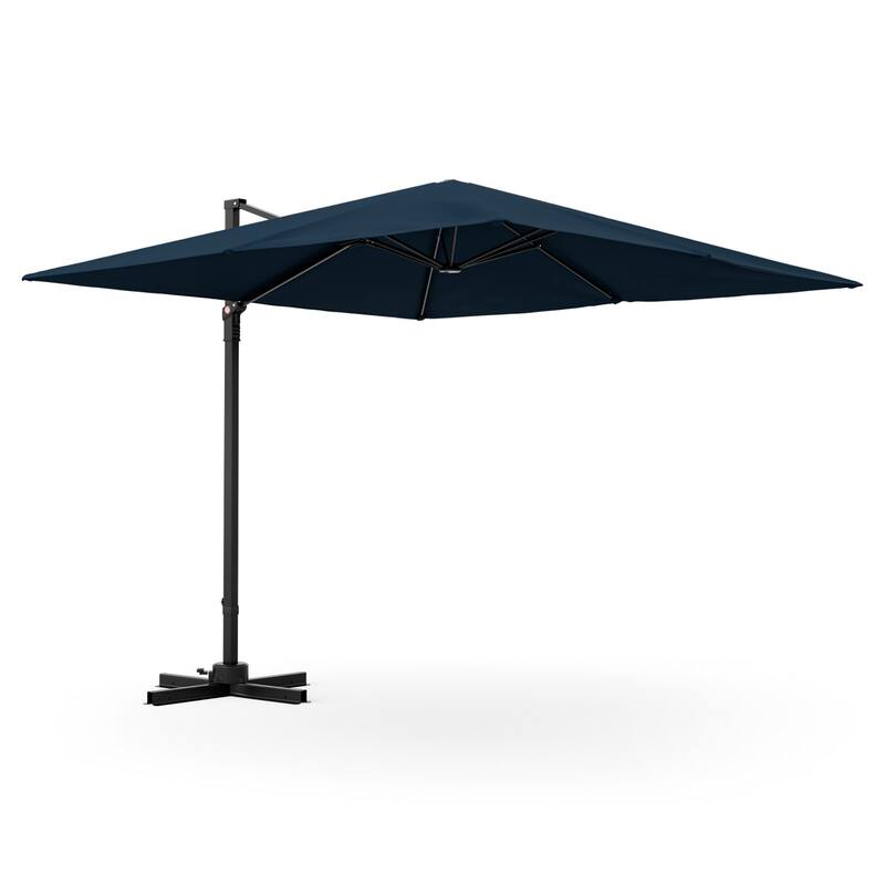Costway Patio 9.5FT Square Cantilever Offset Hanging Umbrella 2-Tier