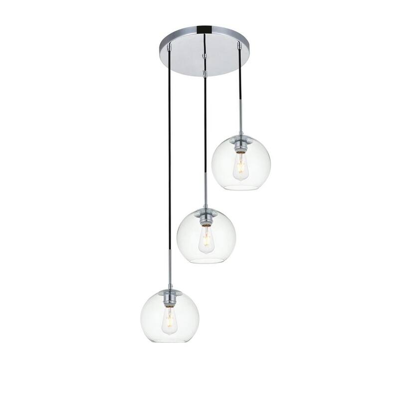 Clear Glass 3-light Pendant