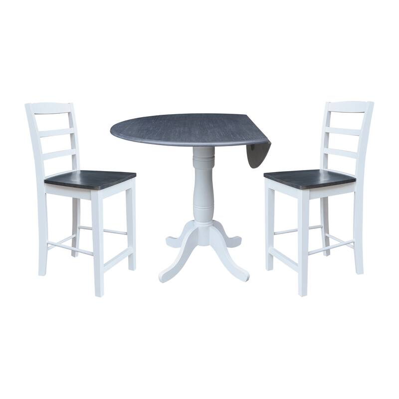 42" Round Pedestal Table with Counter Height Stools