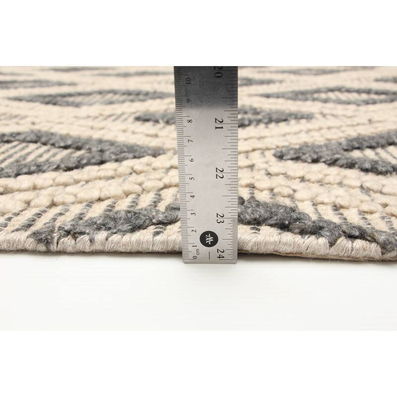 ECARPETGALLERY Braid weave Sienna Cream Wool Rug - 5'1 x 8'1