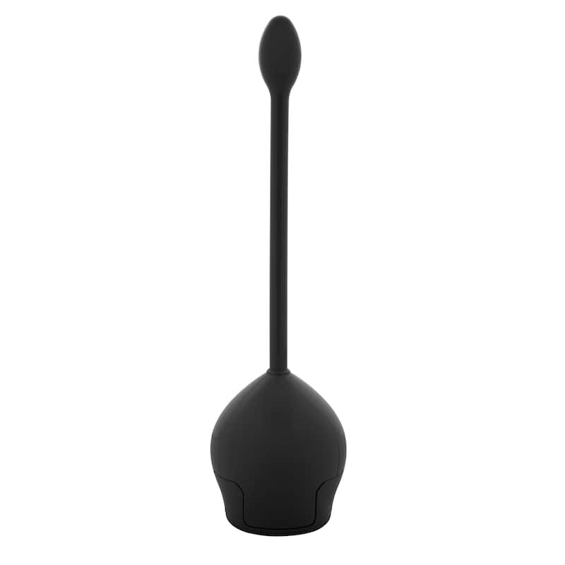 Bath Bliss Firm Grip Tulip Toilet Bowl Brush in Black - 5"x 5"x 17.7"