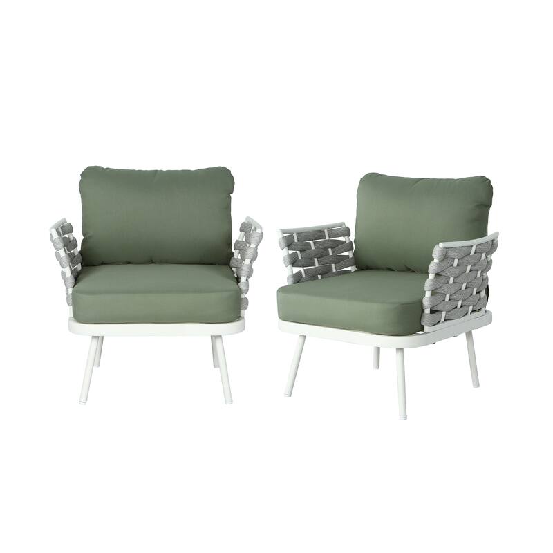 Christopher Knight Home - Langdon Patio Steel Club Chair（Set of 2）
