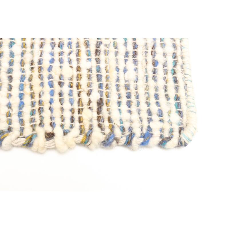 ECARPETGALLERY Braid weave Sienna Cream Wool Rug - 5'0 x 7'9