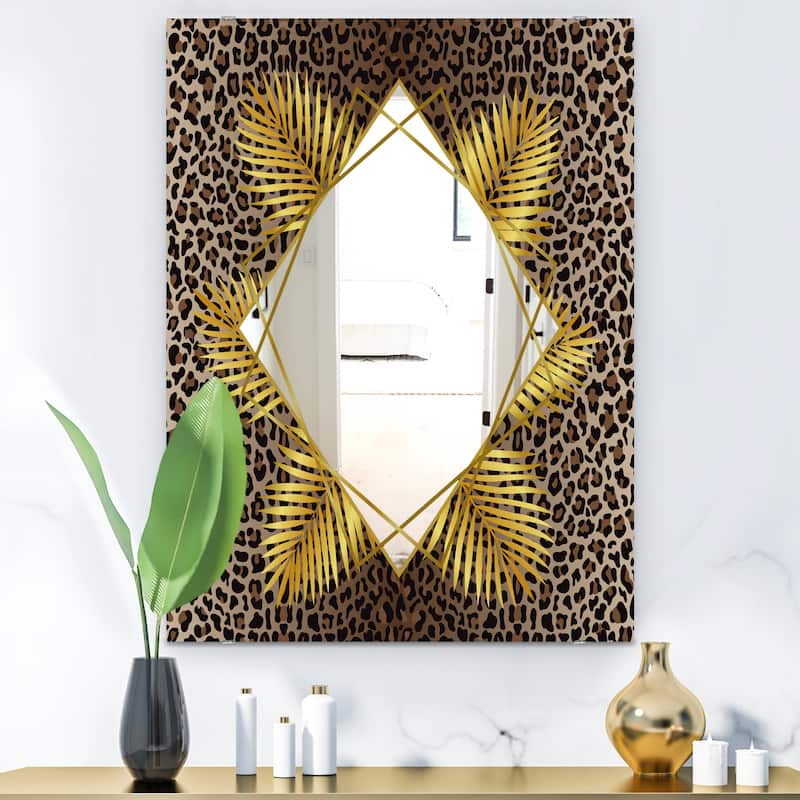 Designart 'Leopard 5' Glam Mirror - Modern Large Printed Wall Mirror - 27.5in.x39.5in.