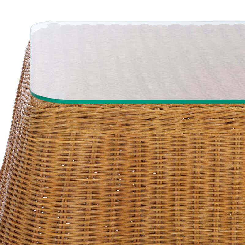 SAFAVIEH Couture Hylda Square Rattan Accent Table - 26"W x 26"D x 21"H