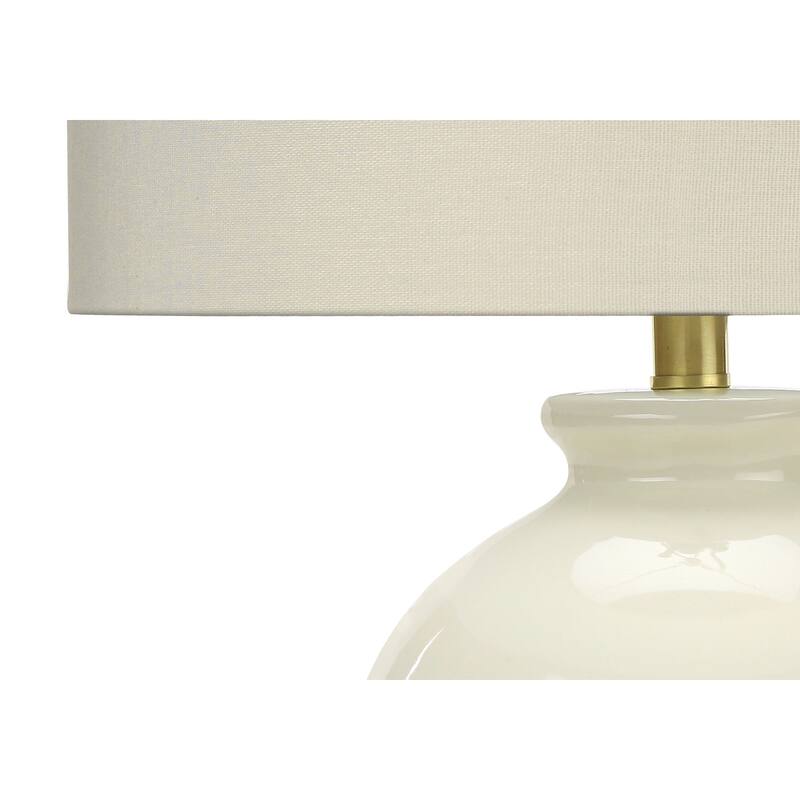 Ceramic Table Lamp 26 Inch Height with Linen Shade 3 Way Switch