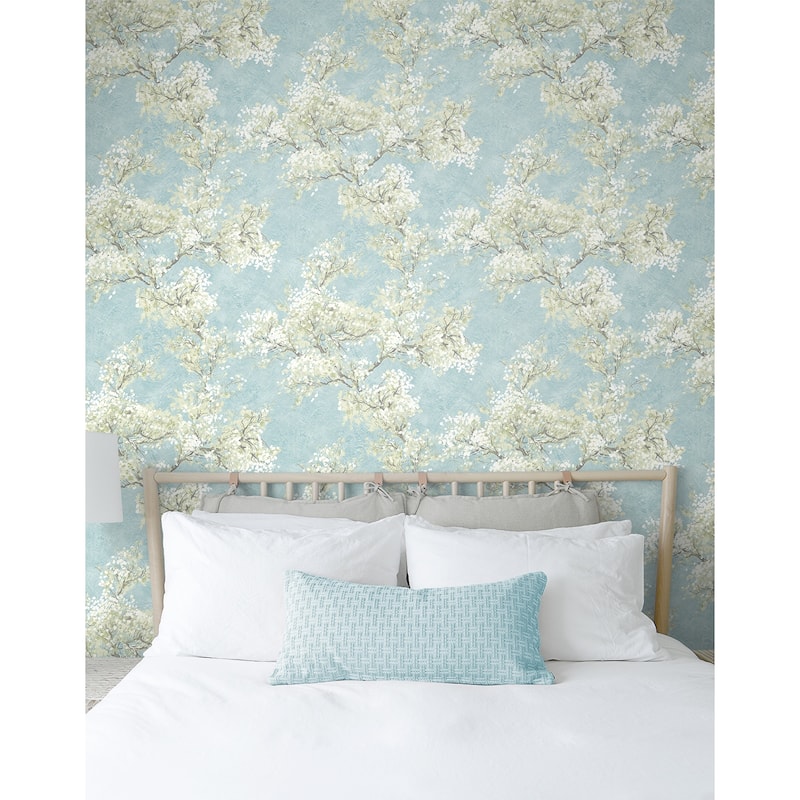 NextWall Cherry Blossom Grove and Stick Wallpaper