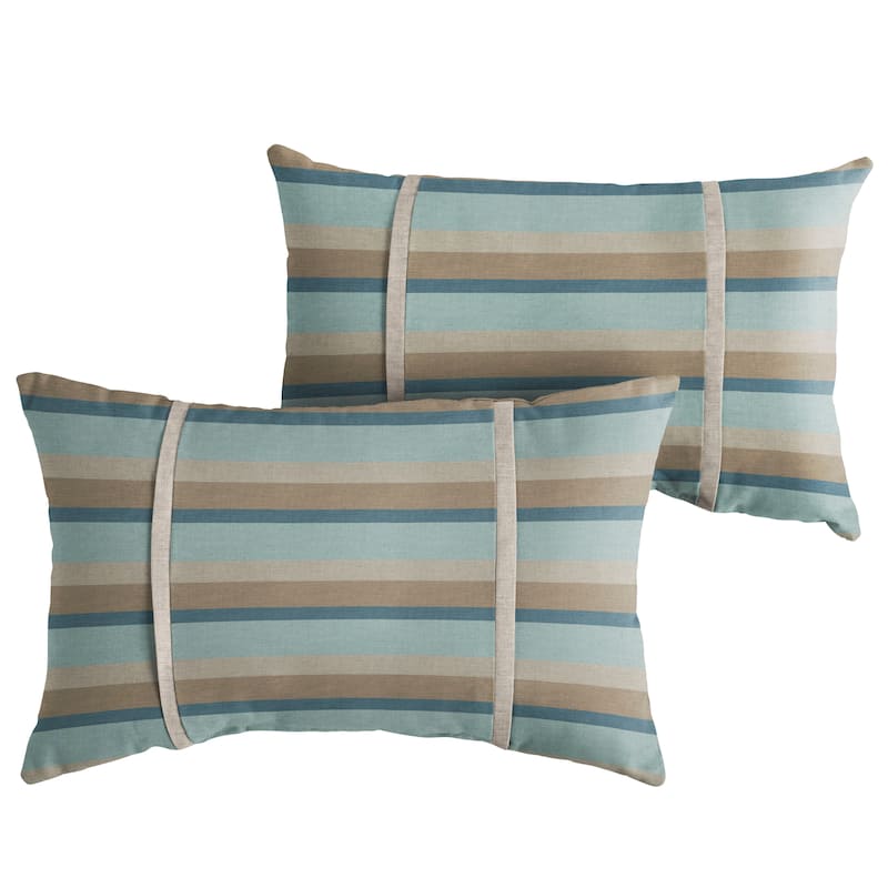 Sorra Home Sunbrella Outdoor Double Petite Flange Pillow Set of 2
