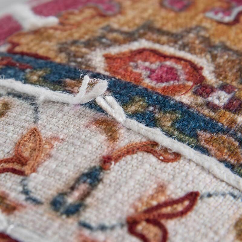 Color Rug Pattern Cotton Pillow Cover