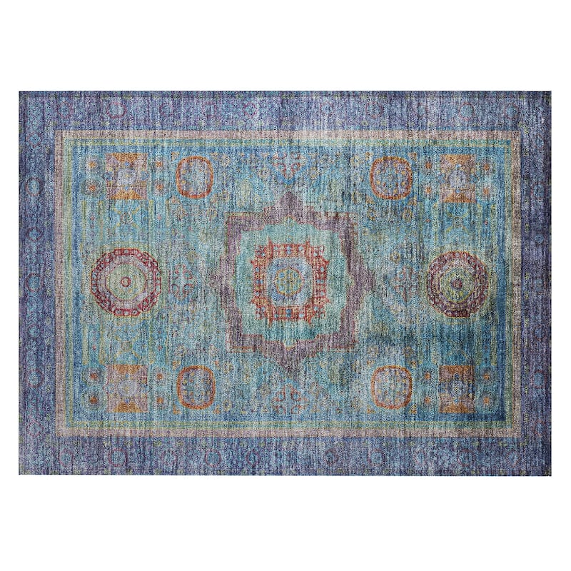 Machine Washable Indoor/Outdoor Traditional Chantille Rug