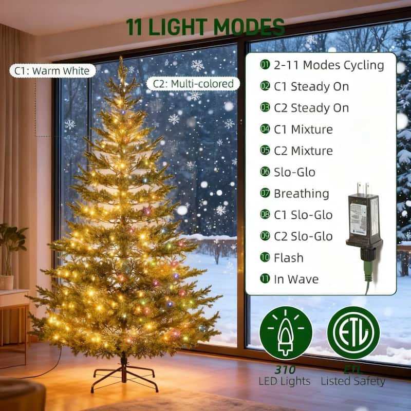9ft Artificial Sparse Christmas Tree with Steel Stand and 4306 Tips - Green