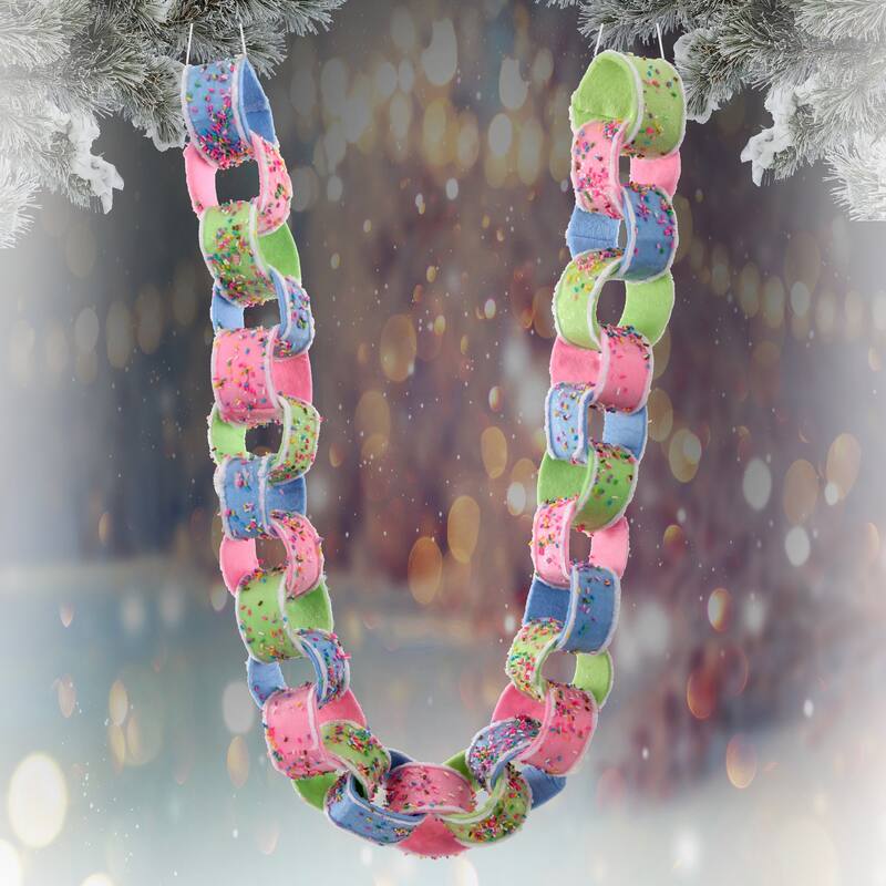 4' x 2.5" Sprinkles Pastel Candy Artificial Christmas Garland, Unlit