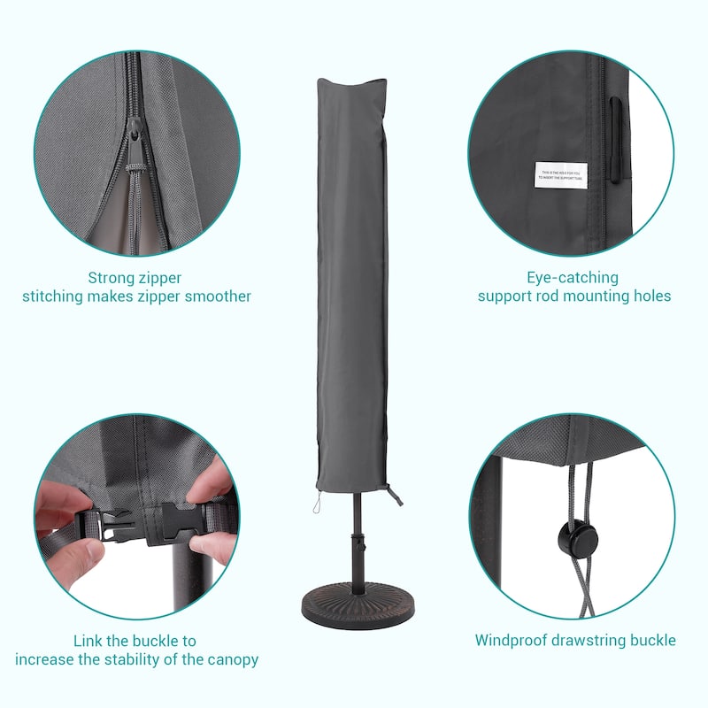 Bonosuki Patio Umbrella Cover - 600D Waterproof Market Umbrella Cover