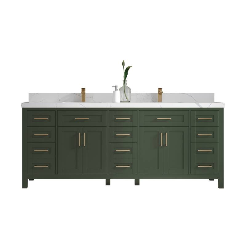 Willow Collections 84 in. W x 22 in. D Cambridge Double Sink Bathroom Vanity with Countertop