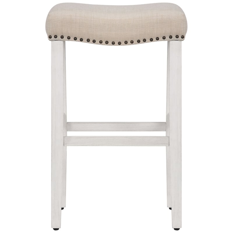 Jameson Upholstered Polyester Antique White 29 Inch Bar Stool (Set Of 2)