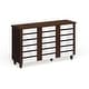 preview thumbnail 1 of 4, Porch & Den Harold Martin Brown/ White 3-door Shoe Cabinet