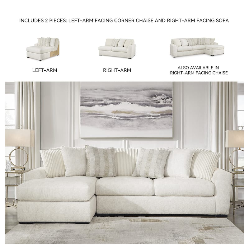 Signature Design by Ashley Chessington White 2-Piece Sectional with Chaise - 121" W x 65" D x 40" H