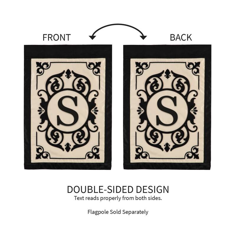 12.5 in. x 18 in. Cambridge Monogram Garden Applique Flag Letter S